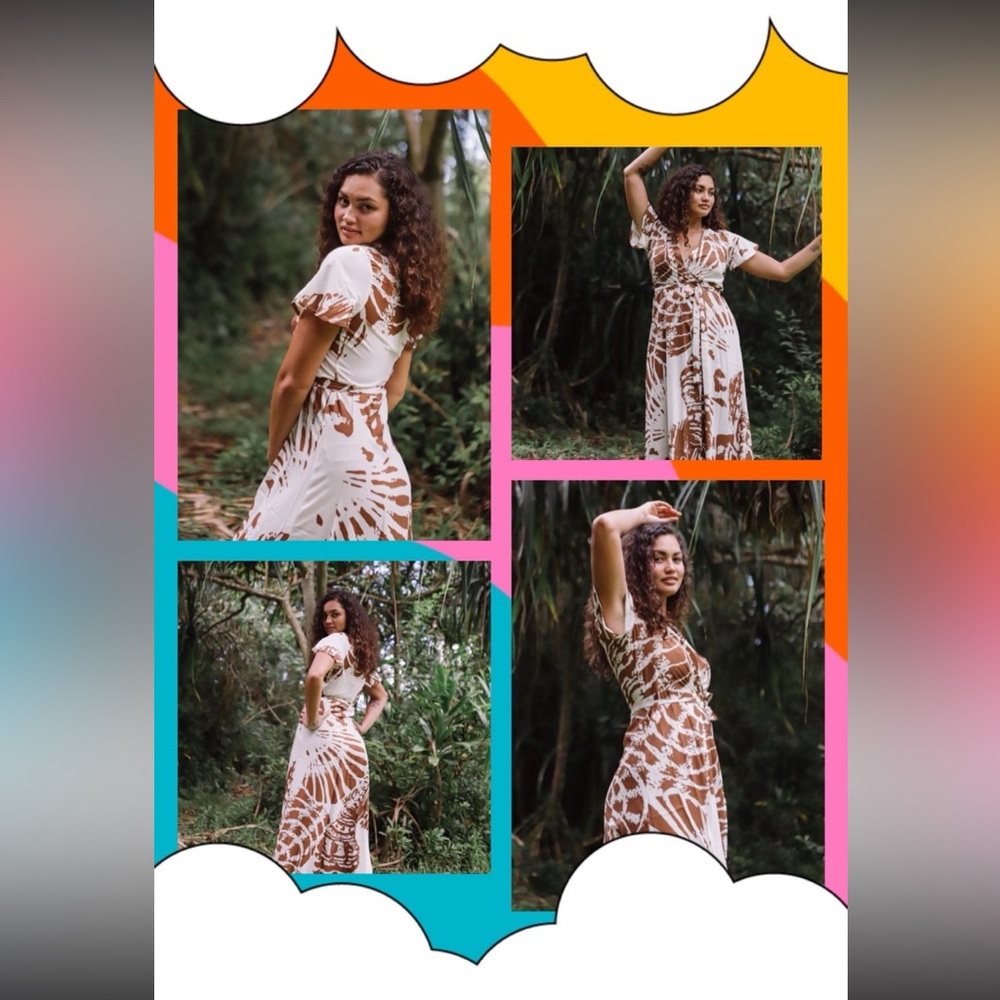 ❌❌❌. SOLD LPH ❌❌❌Lexbreezy Hawaii 🌺 Waimea Wrap Dress NWT - Picture 1 of 14